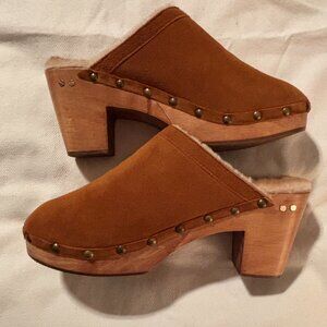 Beek Suede Woodpecker Shearling Clogs